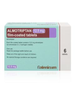 Almotriptan 12.5mg tablets for migraine - Buy online from Medicine Direct UK Online Pharmacy